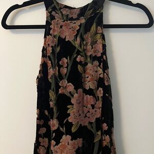 Velvet Burnout Floral Halter Dress